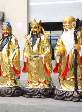 树脂玻璃钢寺庙福禄寿神像