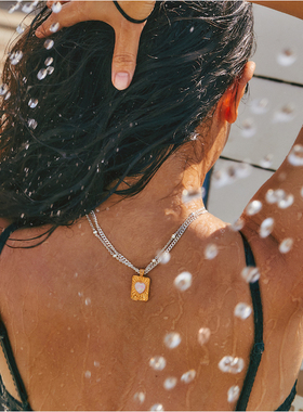 oups！女欧泊双层锁骨链原创设计