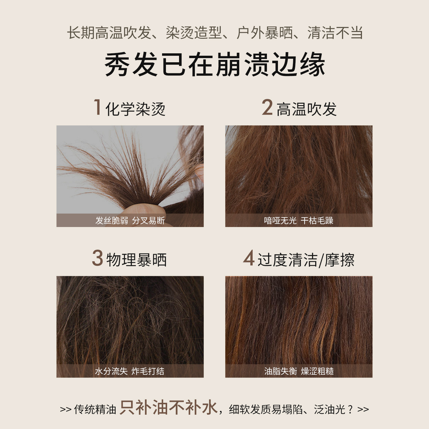 【华熙生物】三森万物奢润护发精油保湿滋养防毛躁柔顺亮泽