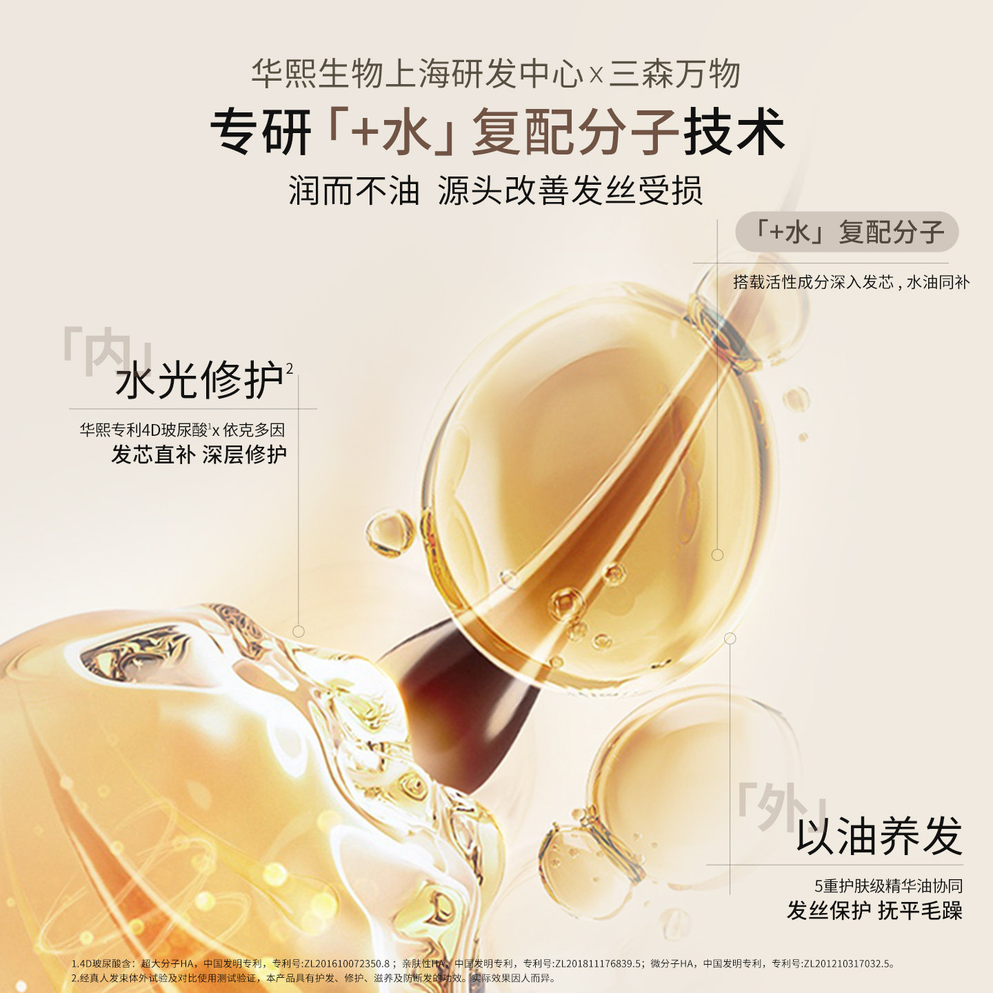 【华熙生物】三森万物奢润护发精油保湿滋养防毛躁柔顺亮泽