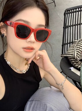 韩国ins网红同款复古红色太阳
