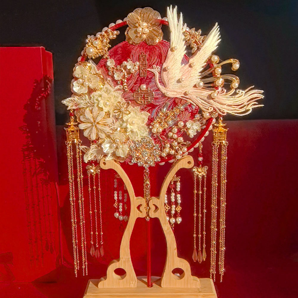 新娘团扇diy材料包手工喜扇中式成品婚礼双面高级结婚送新人礼物,淘宝优惠券,粉丝福利购,淘宝优惠卷