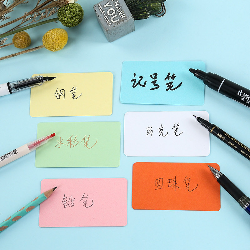 English word cards hard cardboard handwritten portable memory
