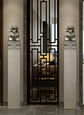 新中式招财吉象貔貅拴马桩一对