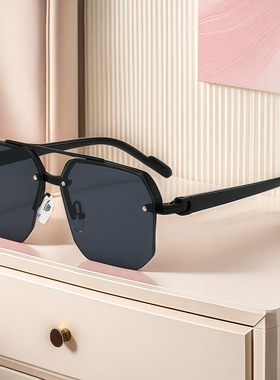新款商务太阳镜男女大脸显瘦半框