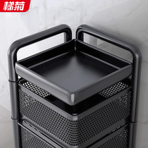 Kitchen Swivel Multifunction Shelve Home Floor Multilayer Snacks Small Pushcart Water Fruits And Vegetables Basket Containing Shelf