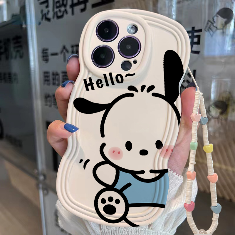 打招呼帕恰狗opporeno11/10pro手机壳9/8/7/6ins风a58x全包a1小众女findx3/6个性白k11x可爱realme11保护套k9 - 图1