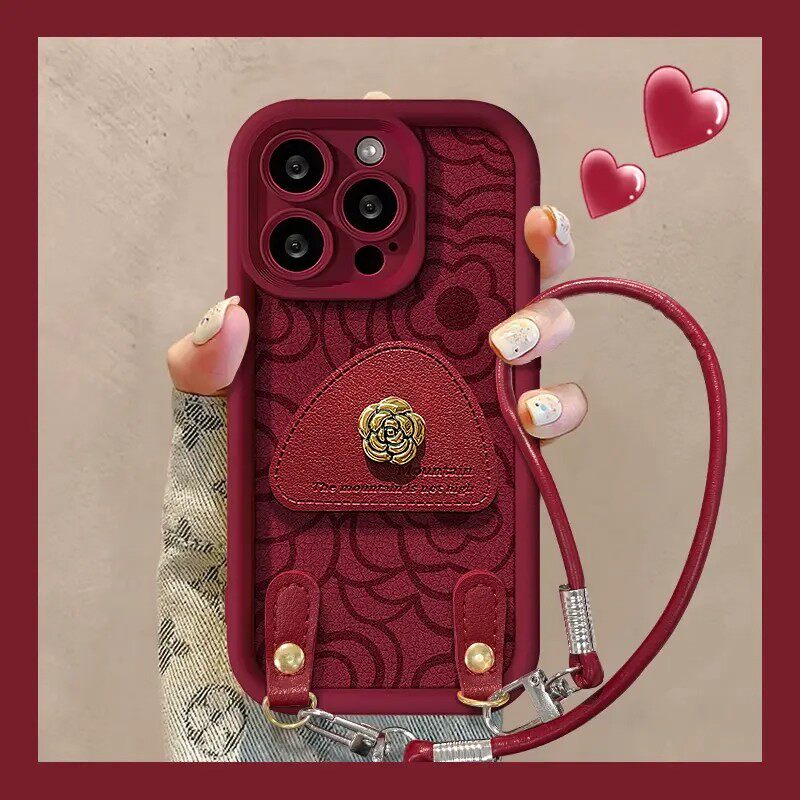 酒红花纹适用小米17Promax/15/14/13手机壳Civi5Pro红米k90/80/70/60女新款12支架Redmi至尊note15/14+保护套,淘宝优惠券,粉丝福利购,淘宝优惠卷