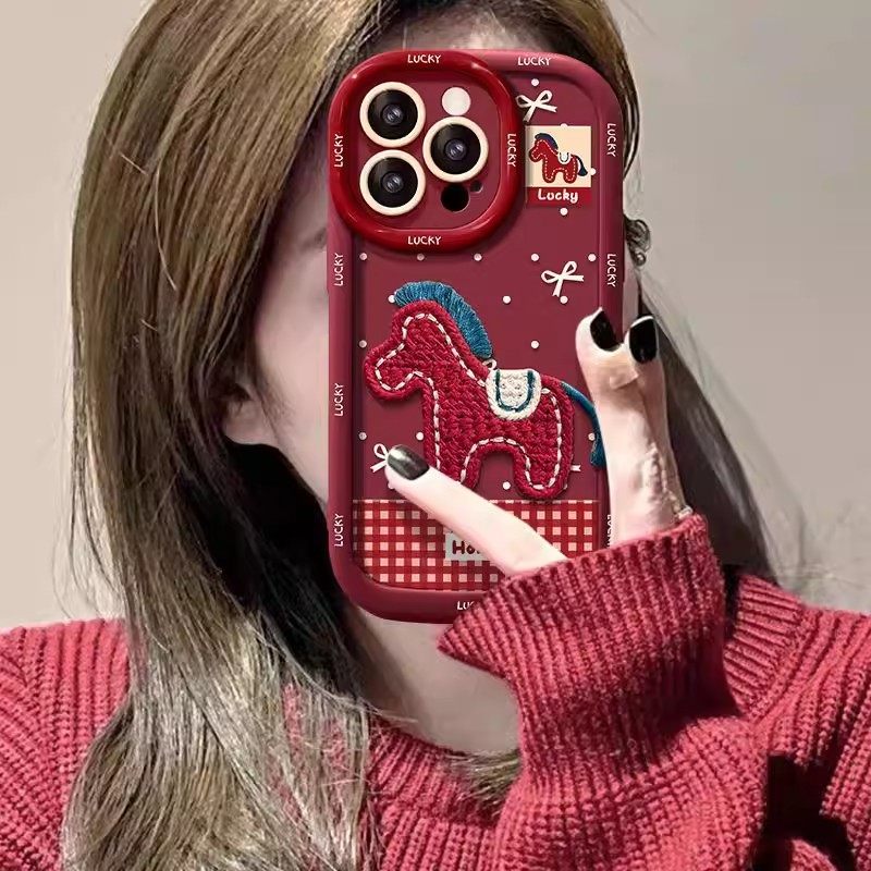 泡芙小红马适用vivox300/200Pro/100s手机壳90Pro新年款s50/30/20/19手绳y500全包iqoo15/13/neo11防摔保护套,淘宝优惠券,粉丝福利购,淘宝优惠卷