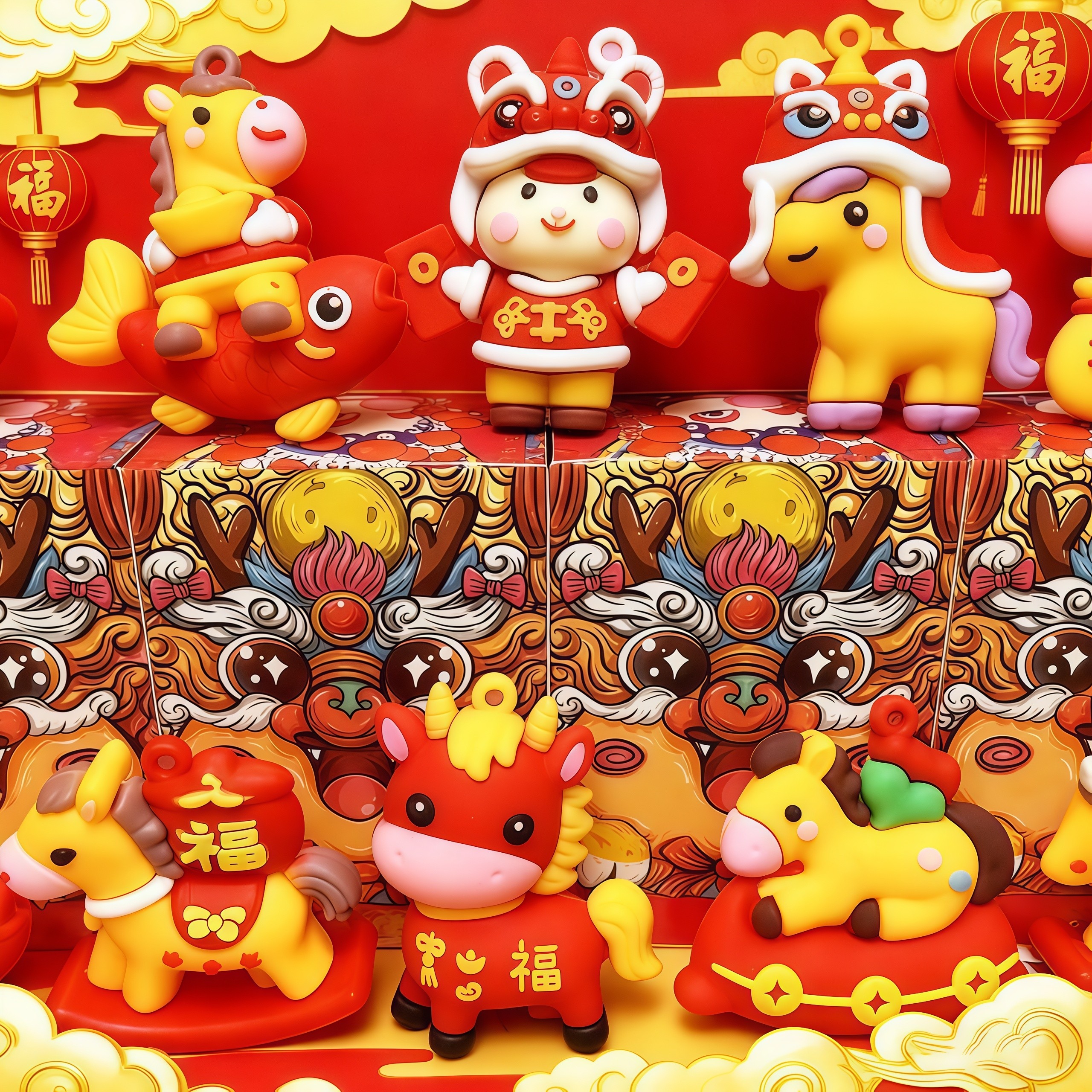 24盒马年盲盒公仔洞洞乐学生抽奖励礼品男女孩儿童2026新年礼物,淘宝优惠券,粉丝福利购,淘宝优惠卷