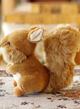 松鼠小动物毛绒玩具公仔玩具家居摆件玩偶小可爱抱枕萌物仓鼠