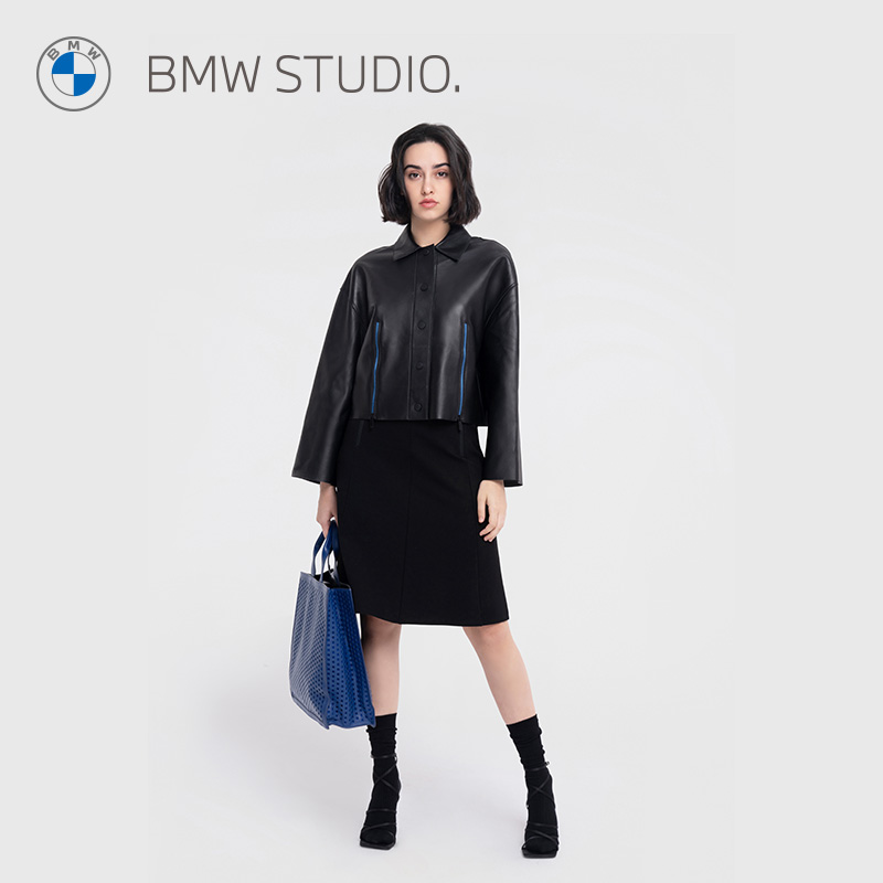 BMW Studio宝马女装官方春夏新款时尚显瘦绵羊皮革女士皮衣外套