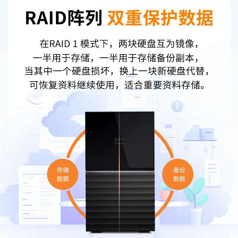 WD西部数据My Book Duo移动硬盘20t大容量16t 24t 28t36t 44t硬盘-图1