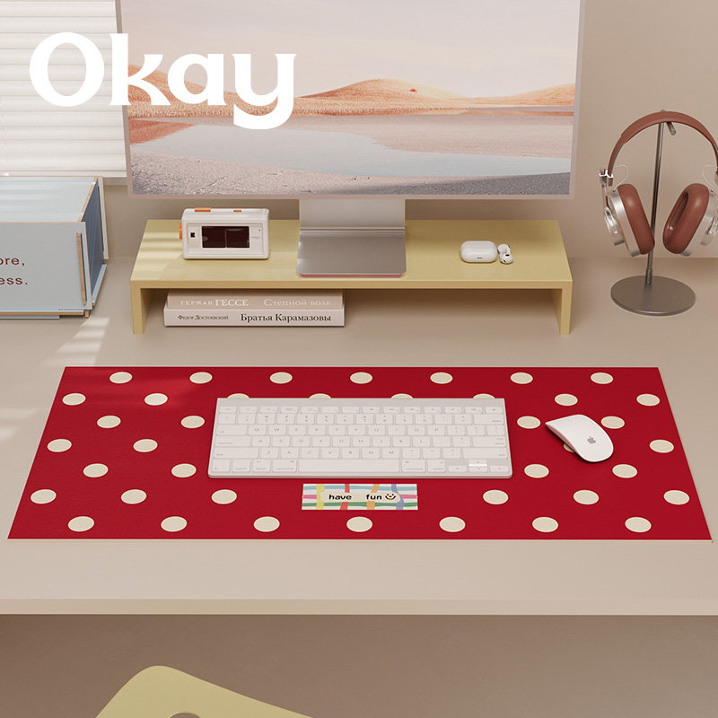 okay复古波点鼠标垫家用办公书桌垫简约高级感电竞电脑键盘桌面垫,淘宝优惠券,粉丝福利购,淘宝优惠卷