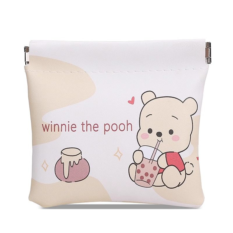 弹片化妆包印花便携口红包维尼收纳袋小随身迷你包包小包自动闭合,淘宝优惠券,粉丝福利购,淘宝优惠卷