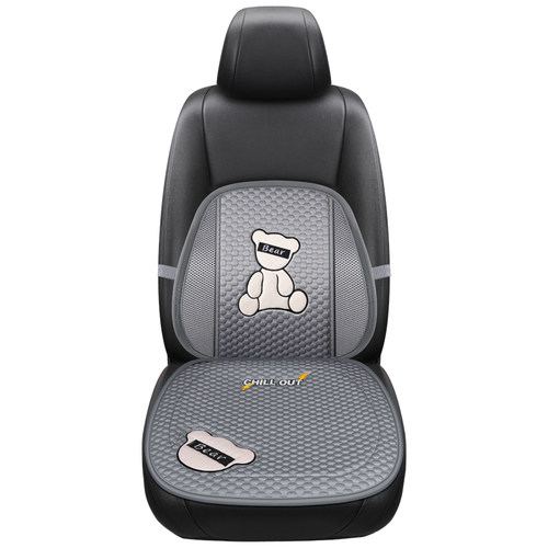 汽车坐垫四季通用夏季冰丝座椅凉垫女士车内车垫半包座套通风座垫 - 图3