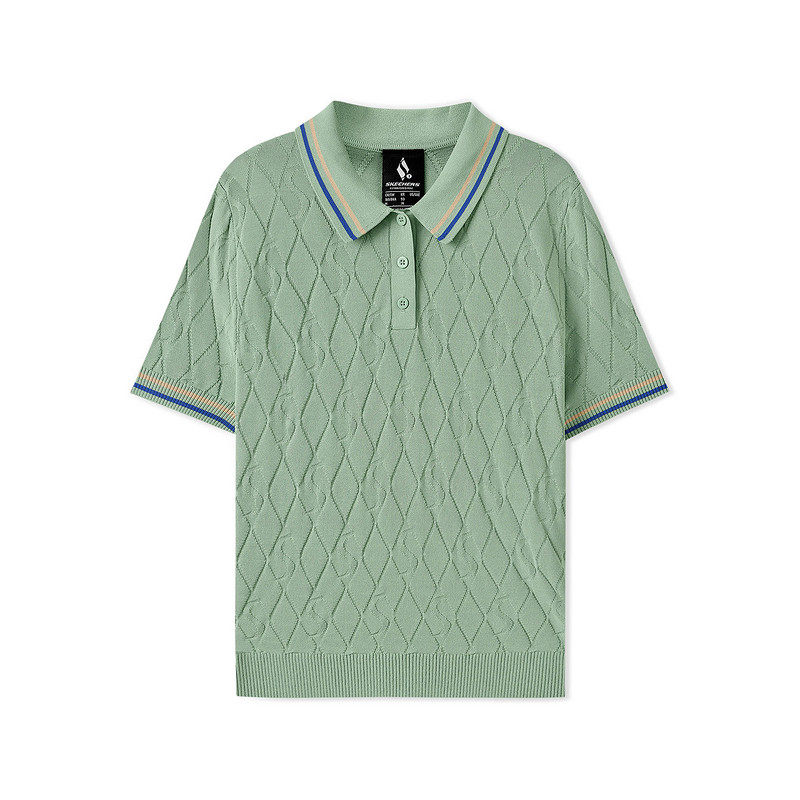 Skechers斯凯奇女短袖半截袖POLO衫翻领运动休闲百搭T恤L225W051,淘宝优惠券,粉丝福利购,淘宝优惠卷