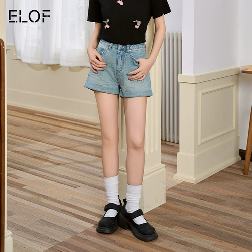 ELOF Летняя футболка, приятная телу джинсовая юбка, шорты, комплект