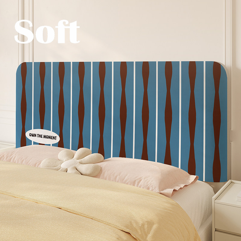 复古撞色条纹床头罩家用卧室房间防尘套保护罩床头靠垫套罩包豪斯,淘宝优惠券,粉丝福利购,淘宝优惠卷