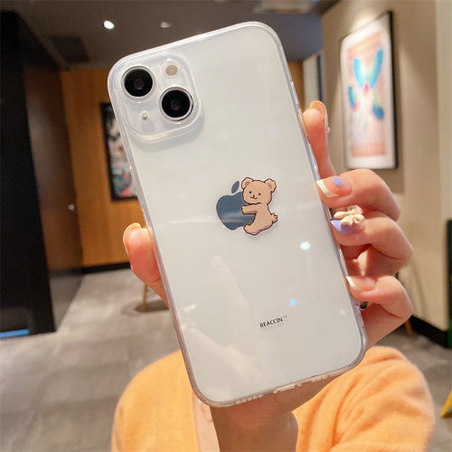 可爱创意小熊适用iphone13promax苹果12手机壳15/14plus透明11硅胶17/16全包7/8plus情侣女17/xr软6sp防摔套 - 图2