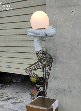 巧匠玻璃钢人物雕塑舞蹈学院室内仿真芭蕾舞女孩金属发光艺术摆件