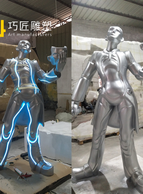 巧匠装饰现代售楼处雕塑