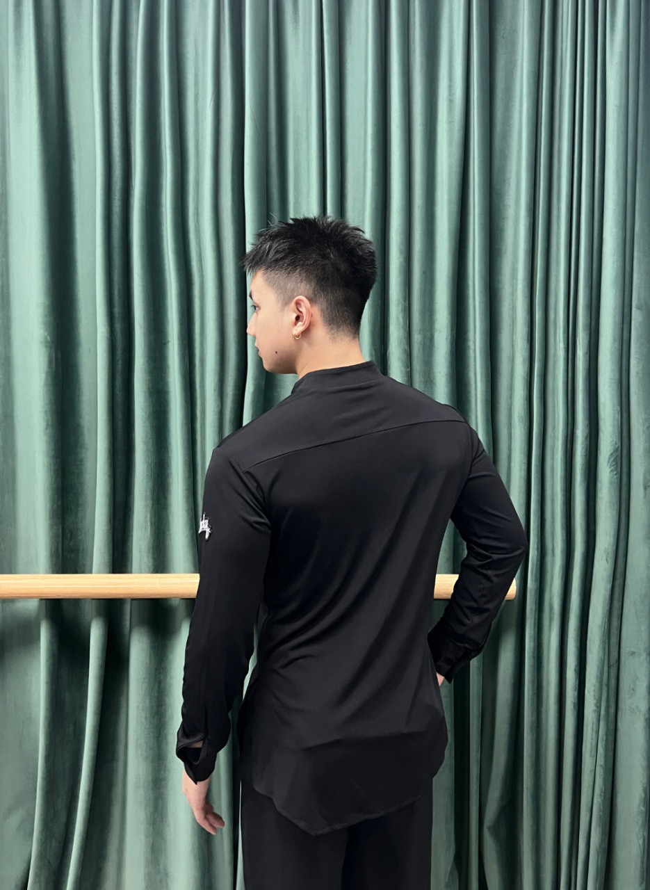 Lucky拉丁舞服男士长袖上衣新款纽扣衬衫练舞艺考表演班服摩登舞,淘宝优惠券,粉丝福利购,淘宝优惠卷