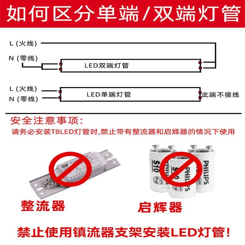 T8灯管1.2米双端50w家用节能led日光灯管超亮60W长条灯萤光灯光管 - 图3