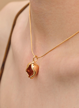 莓拉「铃兰」红玛瑙项链女新中式花朵吊坠锁骨链百搭高级送人礼物