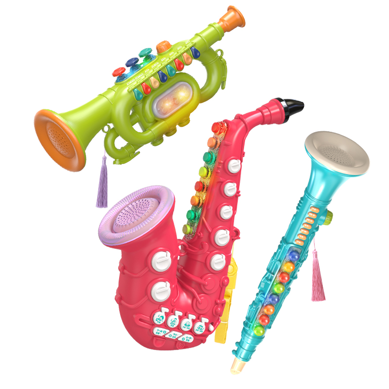 儿童喇叭玩具宝宝1岁萨克斯音乐吹奏管乐器2岁小号口哨女孩单簧管 - 图3