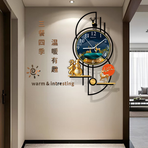 2026创意客厅挂钟表现代简约大气石英钟家用卧室静音餐厅时钟挂画 - 图2