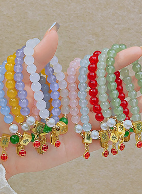 手工串珠玻璃手链甜美少女学生手串外出百搭手饰品送闺蜜礼品手环