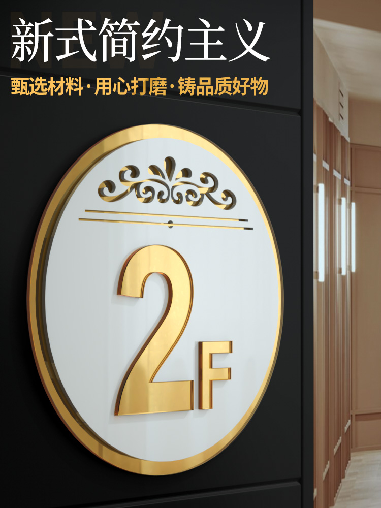 门牌号码牌家用美式创意个性定制美容院房间号酒店宾馆商用包厢轻奢数字门贴出租房饭店宿舍楼层贴字母定做