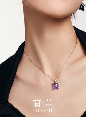 宜兰珠宝金奖925银轻奢宝石项链