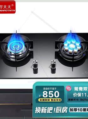 900*460燃气灶天然气灶780*460双灶大面板灶具猛火煤气灶860X500
