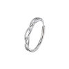 S999 Pure Silver Geometric Line Ring Women's Simple Design