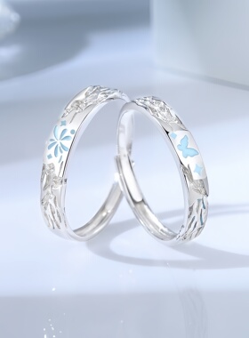 999纯银情侣对戒不掉色可碰水