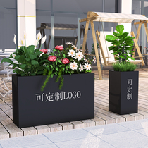 OUTDOOR IRON ART FLOWER CASE FENCE OUTDOOR PENDULUM STREET STAINLESS STEEL FLOWER GROOVE RECTANGULAR FLOWER POT SALES FLOOR SQUARE FLOWER BED