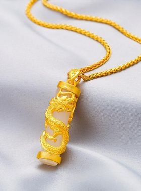 香港正品真金项链男女吊坠