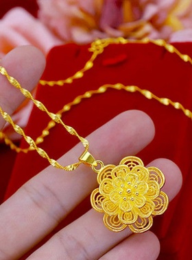 香港正品女款时尚百搭金色项链