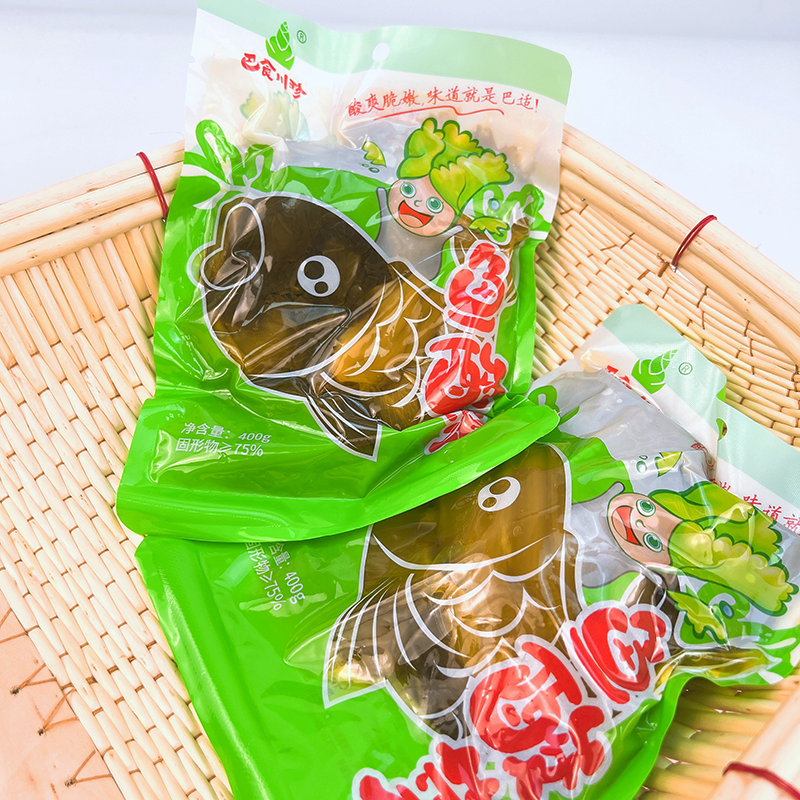 整箱商用鱼酸菜鱼专用泡菜青菜盐水菜400g40袋巴食川珍鱼酸菜一箱