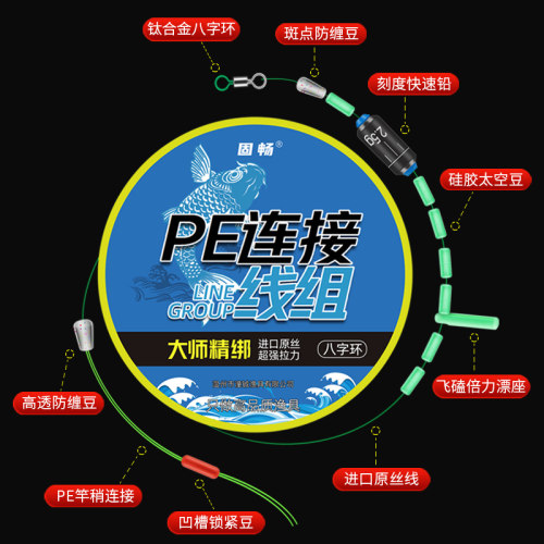 PE加固台钓线组正品手工绑好钓鱼主线组鱼线成品混搭鲫鱼线组主线 - 图1