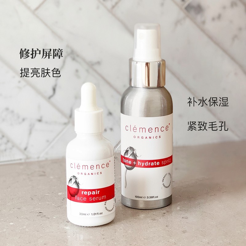 澳大利亚进口章小蕙推荐~clemence补水喷雾+玫瑰精华油套装滋润 - 图0