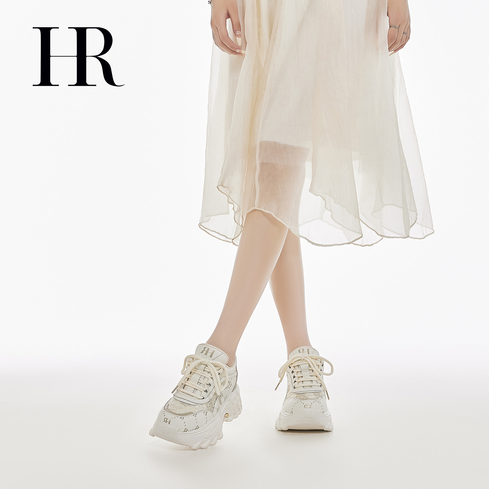 HR赫莲娜老爹鞋2025秋季新款女鞋子厚底新中式百搭刺绣休闲运动鞋,淘宝优惠券,粉丝福利购,淘宝优惠卷