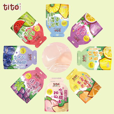 tito 蒟蒻果汁果冻可吸儿童口袋零食休闲食品柠檬葡萄多口味布丁