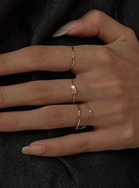 素圈戒指女小众设计轻奢高级感