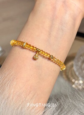 仿黄水晶葫芦手链女轻奢小众精致