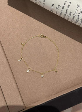 十字架星月极细手链轻奢小众精致