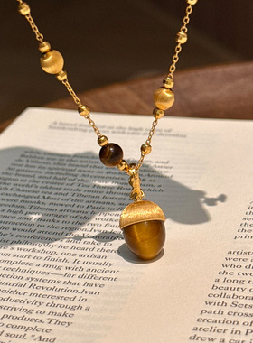 拉丝松果项链女美拉德秋冬毛衣链