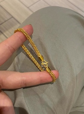 金色蛇骨素链手链女款中古扁链女